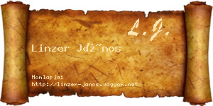 Linzer János névjegykártya